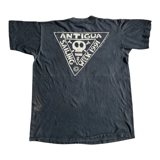 90s ビッグヘッド BIGHED ドクロ ANTIGUA ONEITA USA製 XL ブラック 91年 a-u-2505-014