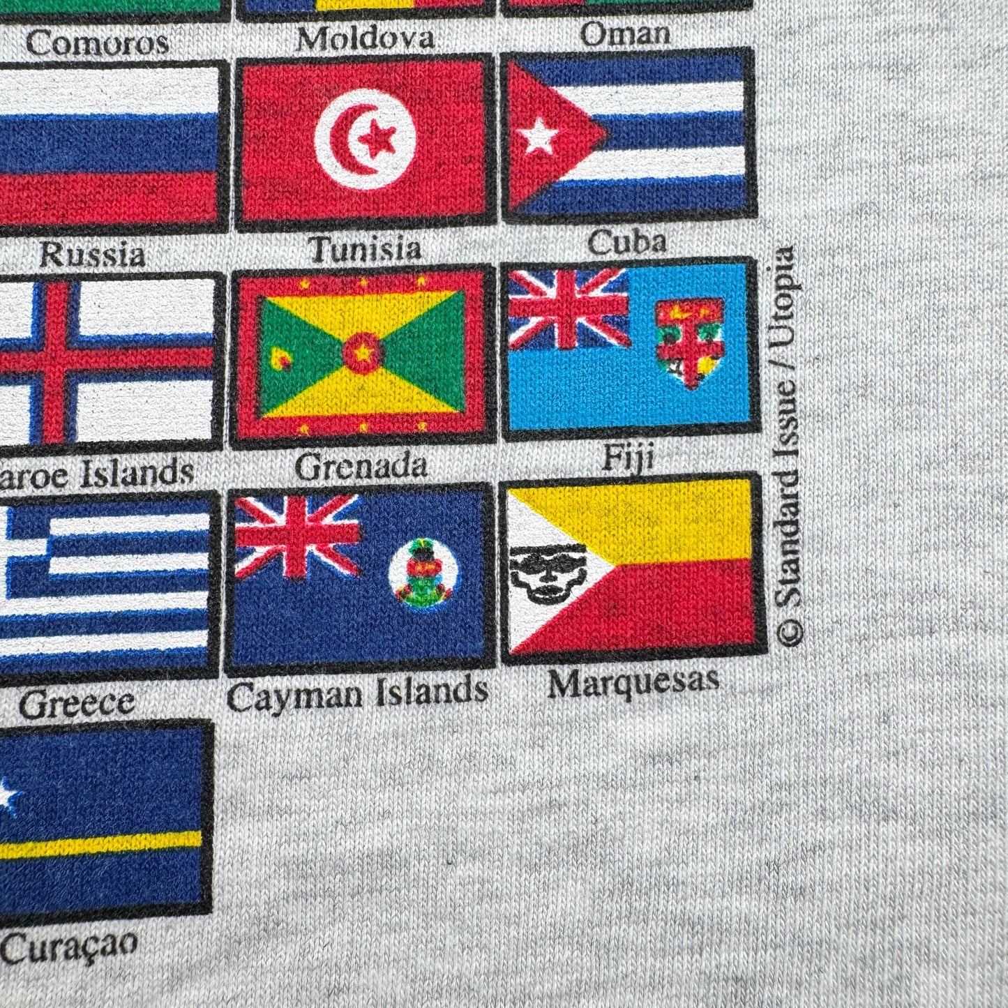 90s 企業T Tシャツ brockport 国旗 グレー USA製 GILDAN L o-u-2505-028