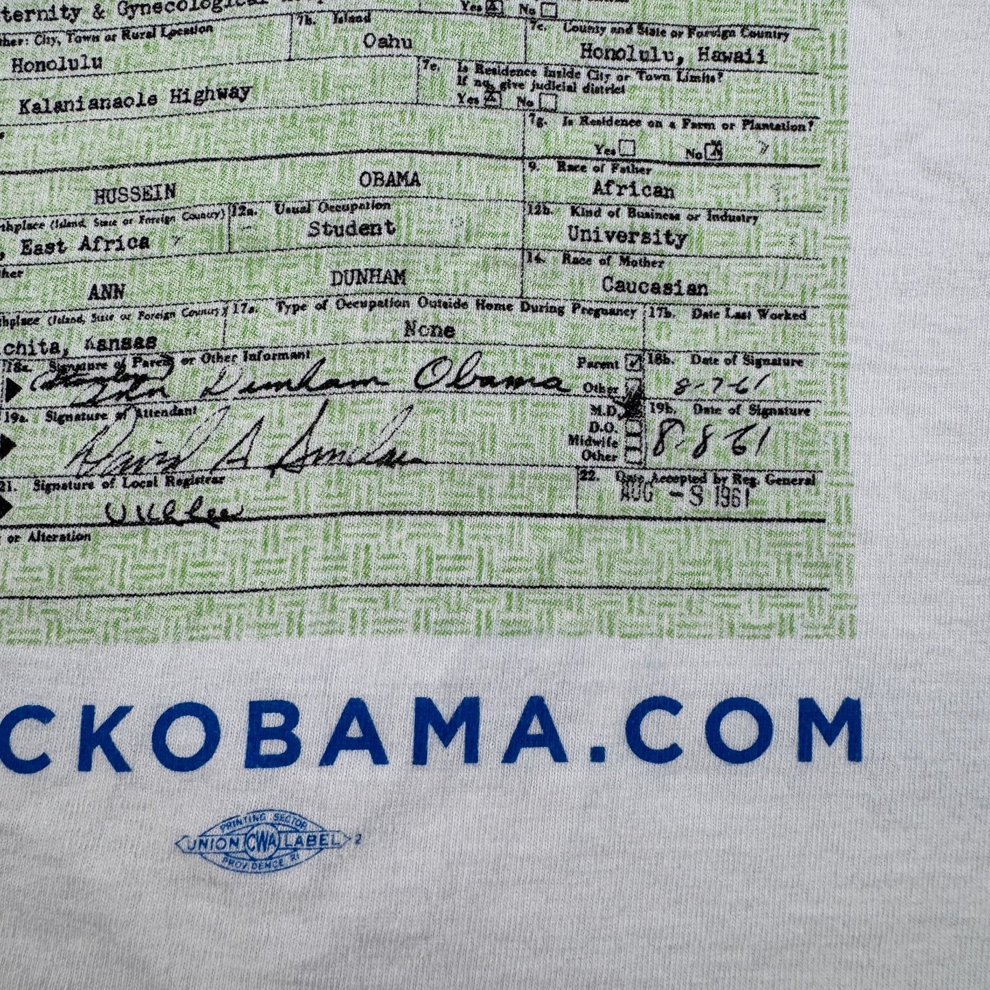 バラク オバマ Tシャツ 政治 白 USA製 OBAMA o-u-2505-035