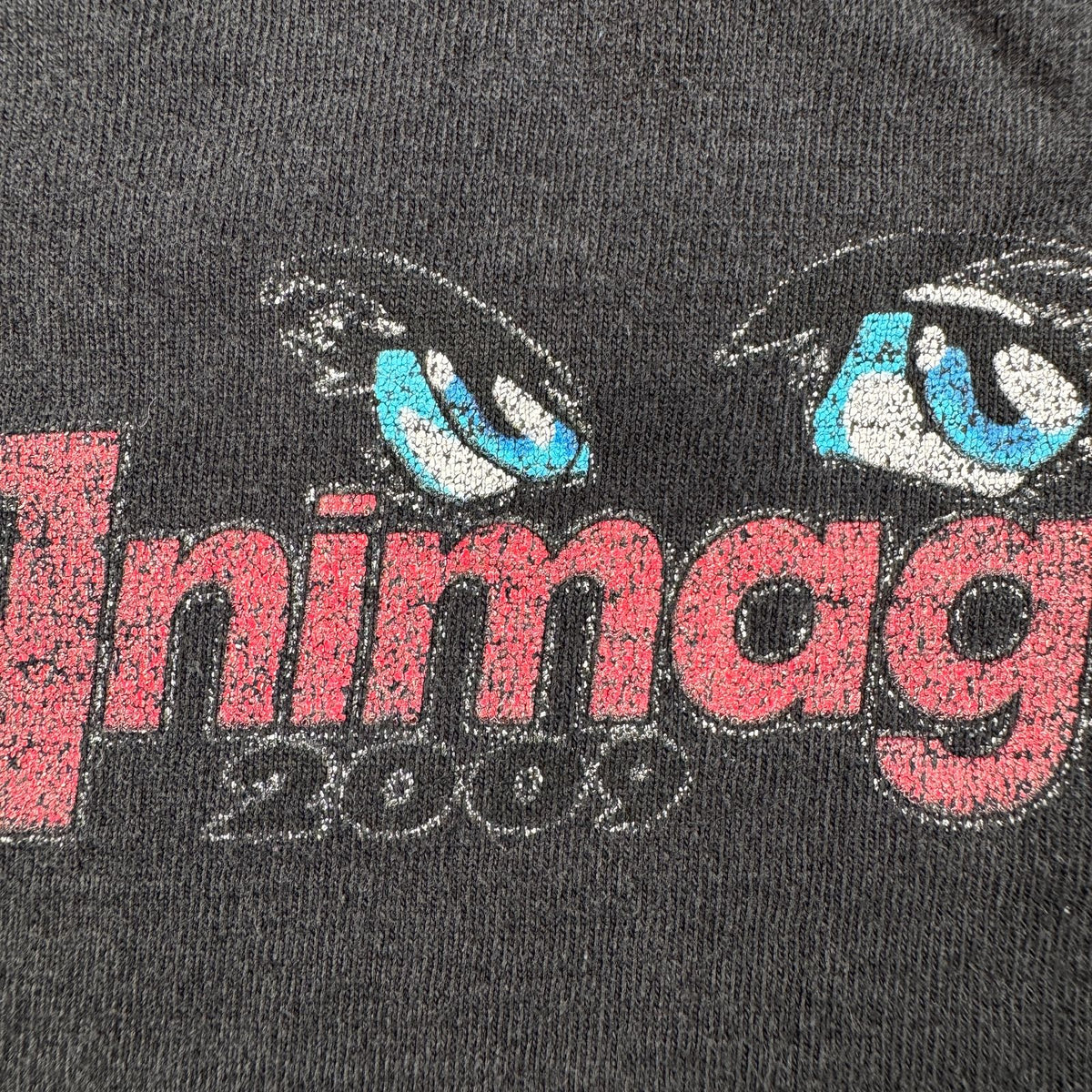 00s animagic アニマジック グラフィック Tシャツ 2009年 黒 フェード 天使 悪魔 T 両面プリント 2009 2603-0128