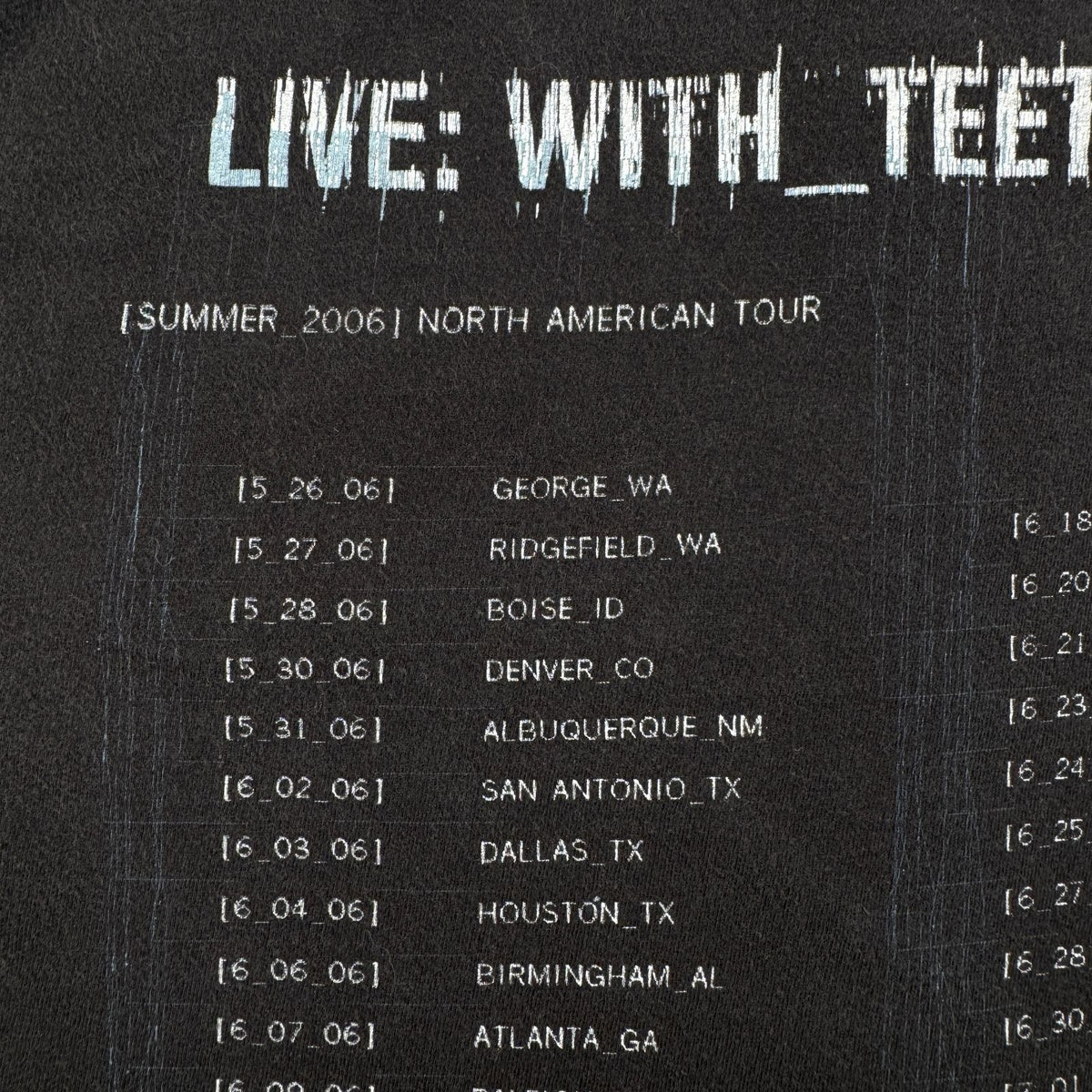 00s ナインインチネイルズ NIN nine inch nails with teeth 2006 バンドT 黒 2603-0185
