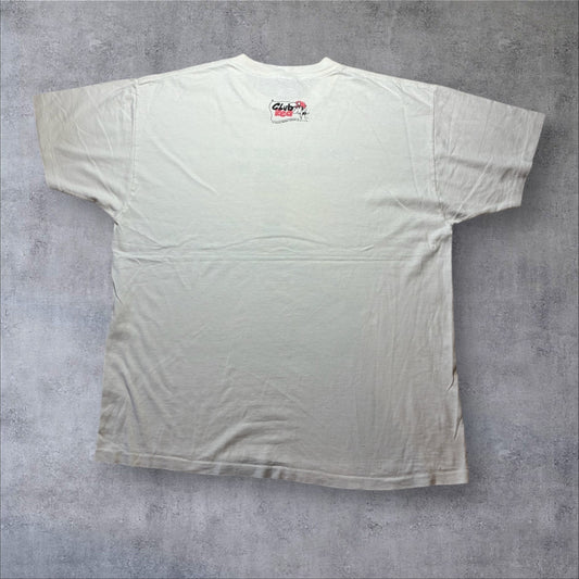 90s ジョークT Max Laffs CLUB RED デルタ USA製 ホワイト XL a-u-2505-038