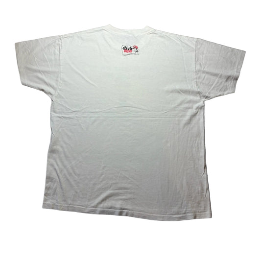 90s ジョークT Max Laffs CLUB RED デルタ USA製 ホワイト XL a-u-2505-038