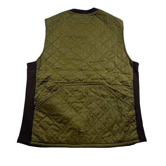 90s Barbour バブアー キルティングベスト オリーブグリーン イングランド製 XL ja-u-2505-020