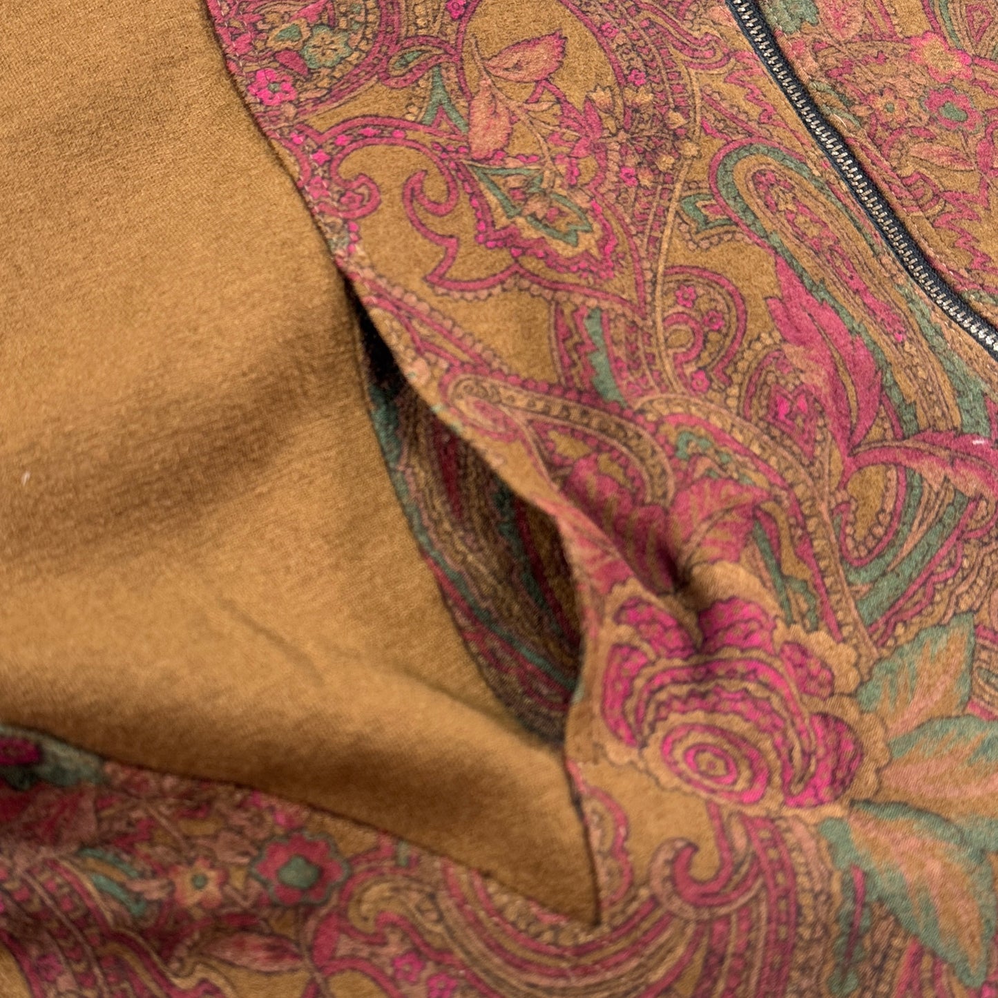 ビンテージ ペイズリー 花柄 ジャケット ブラウン 日本製 ja-u-2505-032