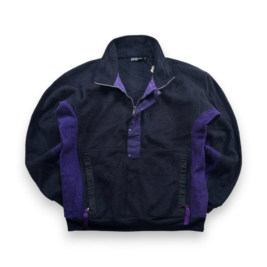90s パタゴニア USA製 ハーフジップ フリース ネイビー パープル ja-u-2505-063