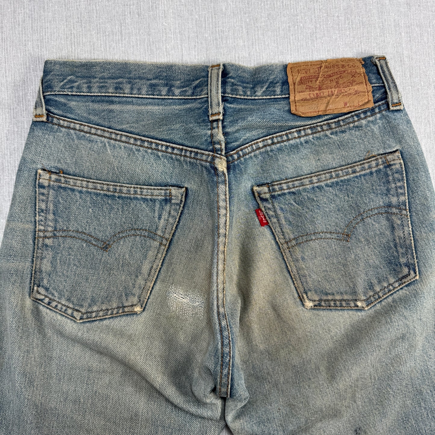 70s 66後期 赤耳 リーバイス levi's 501 USA製 ボタン裏6 w28 pa-00024