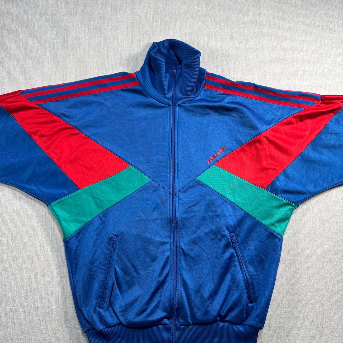 90s アディダス adidas トラックジャケット 青 ジャージ ad-u-2505-048