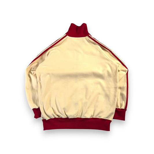 80s 90s アシックス トラックジャケット ビンテージ ベージュ 赤 ja-u-2505-006