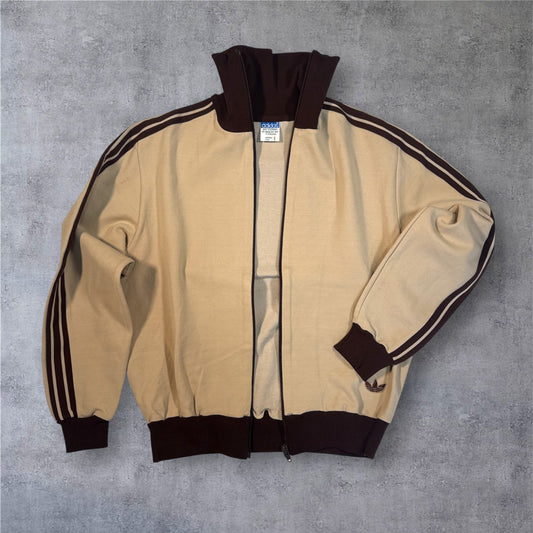 70s adidas トラックジャケット ベージュ デサント 西ドイツ製 1号 ad-t-2505-009