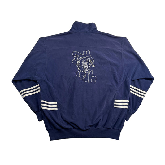 90s adidas トラックジャケット ベロア ネイビー AuK K6 ad-u-2505-020