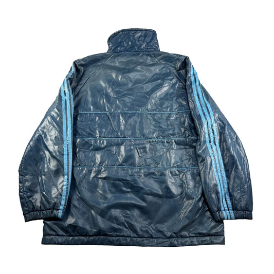 80s adidas 中綿ジャケット ブルー トレフォイル ad-u-2505-037