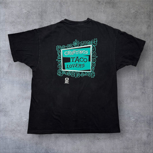 TACO BELL タコベル × ロッキー & ブルウィンクル 1993 Hanes 黒 XL co-x-2505-017