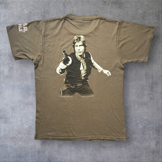 90s STAR WARS HAN SOLO 両面プリント Changes USA製 カーキ S d-t-2505-013