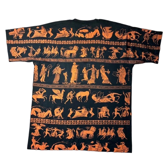 90s 総柄 壁画 エジプト ヒエログリフ リペア跡 フルーツオブザルーム XL a-u-2505-092