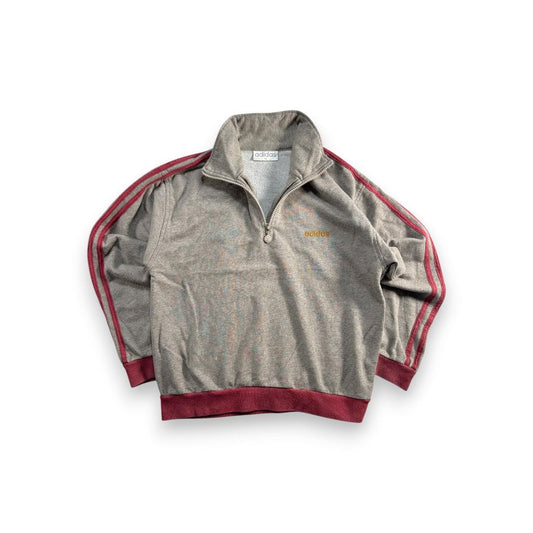 90s adidas アディダス ハーフジップ パーカー トレーナー グレー ja-2603-035
