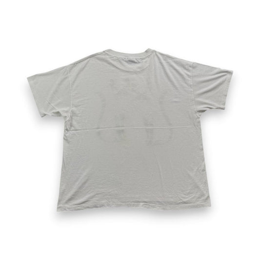 90s Tシャツ 猫 白 アートT USA製 a-u-2505-047