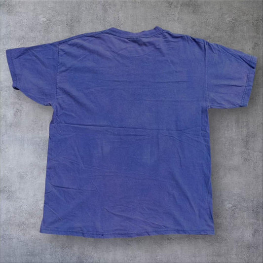 00s Tシャツ hanes ブルー beefy-t L ch-000042
