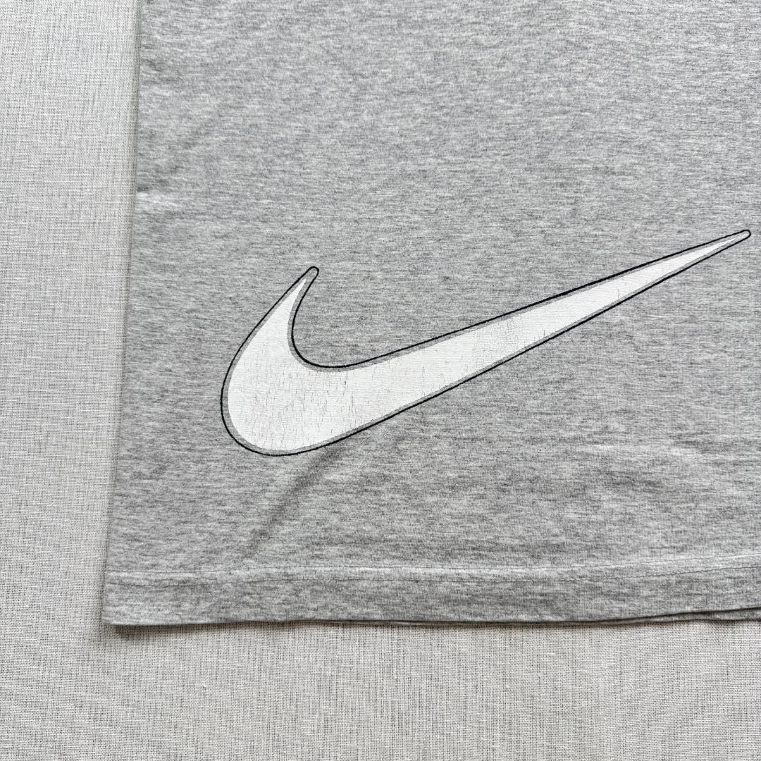 90s NIKE ナイキ 銀タグ Tシャツ グレー ロゴ シンプル br-u-2505-014