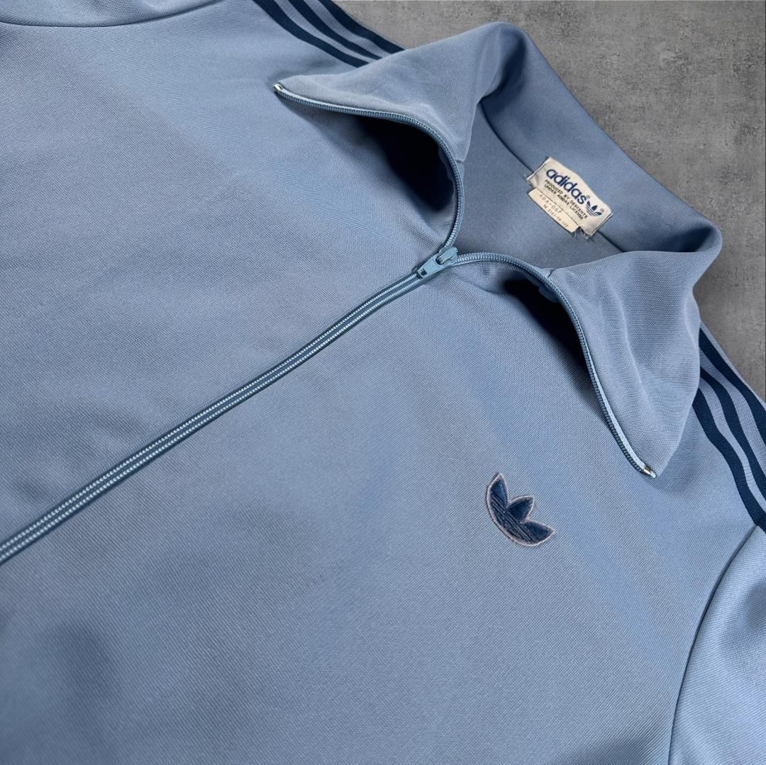 70s 80s adidas アディダス トラックジャケット 水色 デサント M ad-t-2505-017