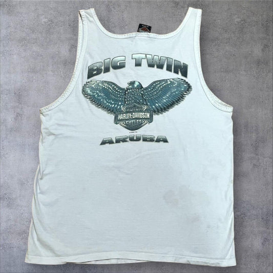 90s ハーレーダビットソン HARLEY タンクトップ ホワイト Lサイズ古着 co-000009