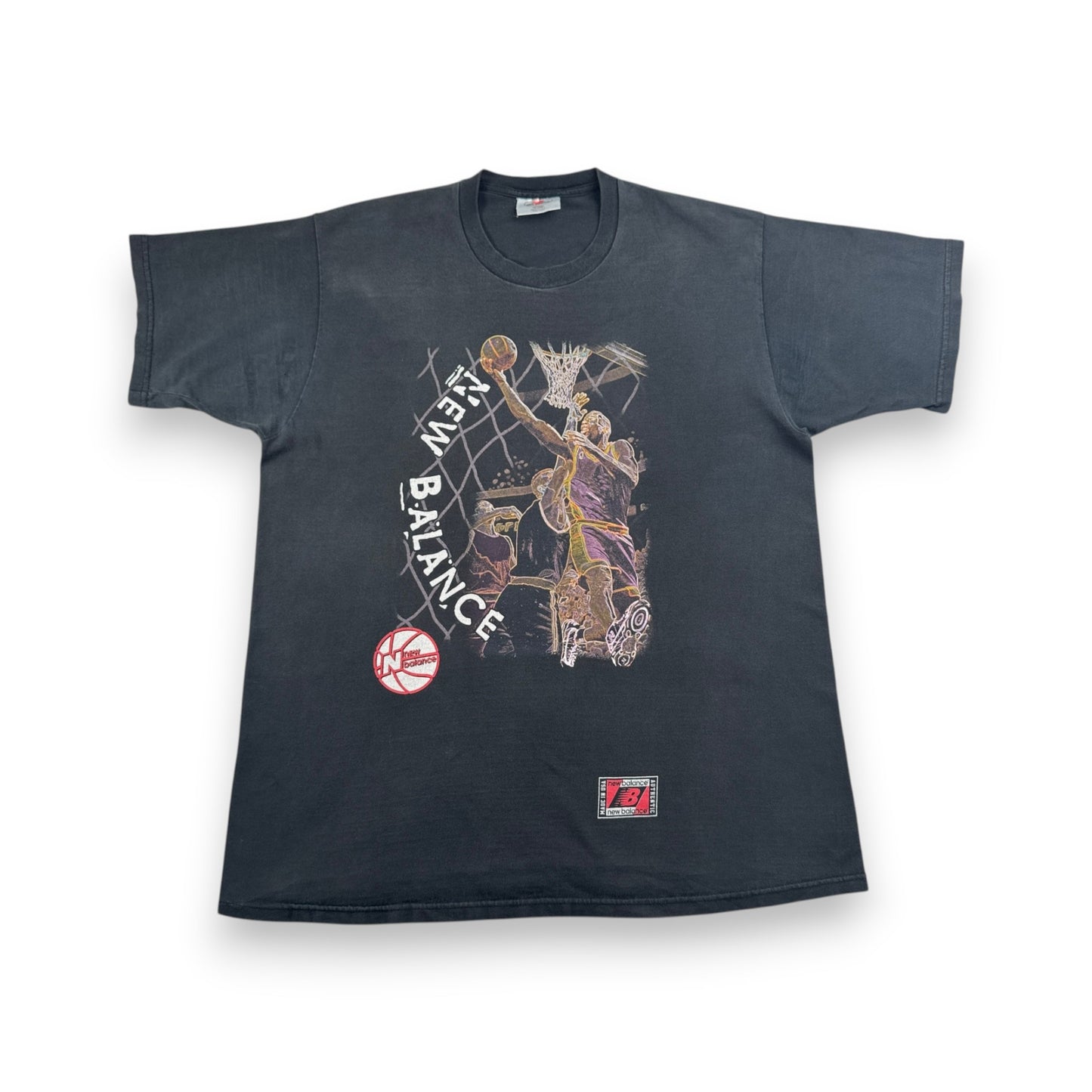 90s 00s ニューバランス USA製 NBA バスケ Tシャツ レイカーズ new balance XL br-x-2505-007