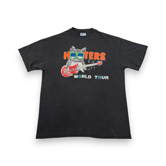 90s Hooters world tour Tシャツ フーターズ 黒 Hanes USA製 L シングルステッチ セカオワ 深瀬 co-t-2505-006