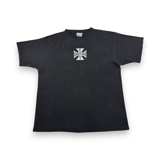 00s WEST COAST CHOPPERS Tシャツ アイアンクロス ウエストコーストチョッパーズ バイク 黒 2XL co-t-2505-010