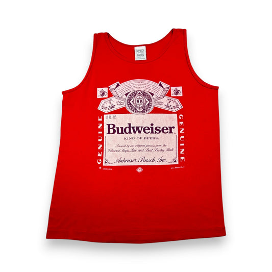 90s バドワイザー budweiser Tシャツ タンクトップ WILD OATS USA製 L 赤 1991 co-u-2505-002