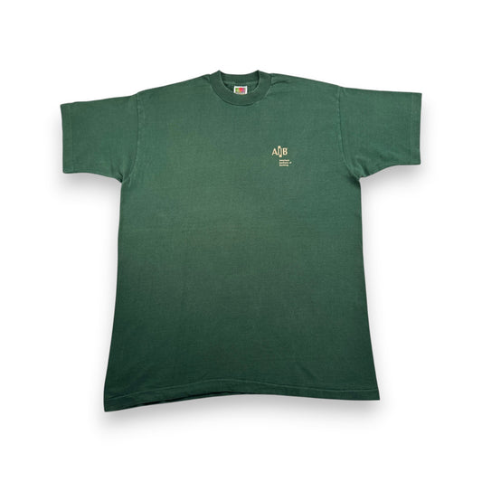 90s 企業T Tシャツ AIB International 緑 XL シングルステッチ co-u-2505-006