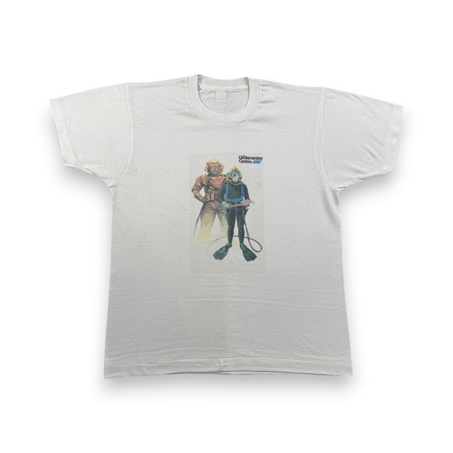 90s ダイビング 企業T プロモT Tシャツ the underwater centre アートT 白 シングルステッチ co-u-2505-013