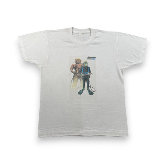 90s ダイビング 企業T プロモT Tシャツ the underwater centre アートT 白 シングルステッチ co-u-2505-013