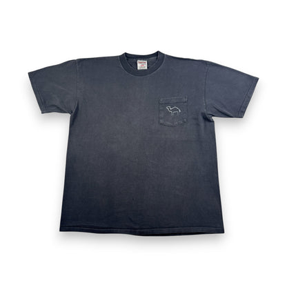 90s CAMEL ポケットT Tシャツ ポケT フェード 黒 オニータ XL キャメル タバコ 企業T ラクダ シングルステッチ co-u-2505-041