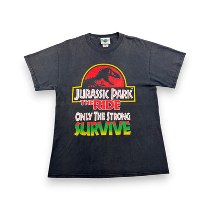 90s ジュラシックパーク THE RIDE 映画T Tシャツ Jurassic Park USA製 L 両面プリント m-x-2505-034