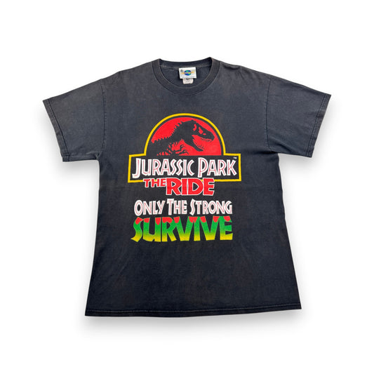90s ジュラシックパーク THE RIDE 映画T Tシャツ Jurassic Park USA製 L 両面プリント m-x-2505-034