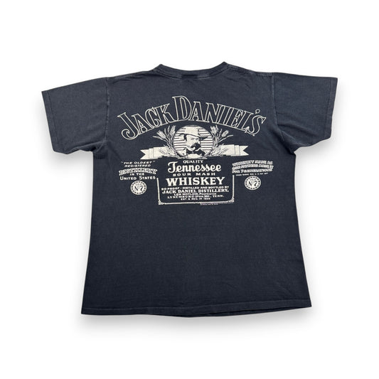 80s 90s ジャックダニエル Jack Daniel's Tシャツ 企業T ウイスキー 黒 シングルステッチ co-u-2505-019