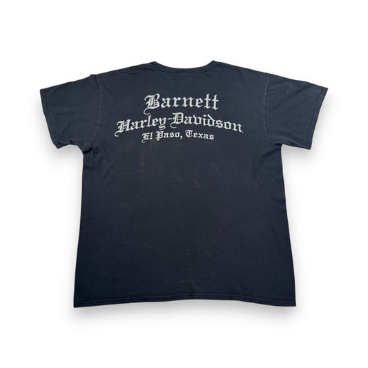 00s ハーレーダビッドソン Tシャツ スカル 黒 エルパソ テキサス バイク harley co-u-2505-027