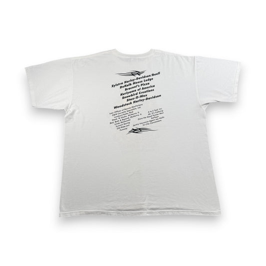 00s ハーレーダビッドソン Tシャツ ハーレーT 企業T プロモT 白 バイク ブルウィンクル co-u-2505-033