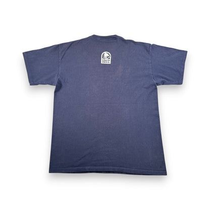 90s タコベル TACOBELL タコス プロモT 企業T Tシャツ USA製 犬 チワワ ネイビー L 1998 changes シングルステッチ co-x-2505-015