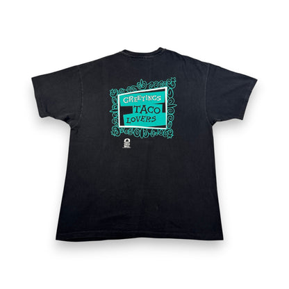 90s タコベル TACOBELL タコス プロモT 企業T Tシャツ USA製 犬 チワワ 黒 XL 1993 Hanes シングルステッチ co-x-2505-017