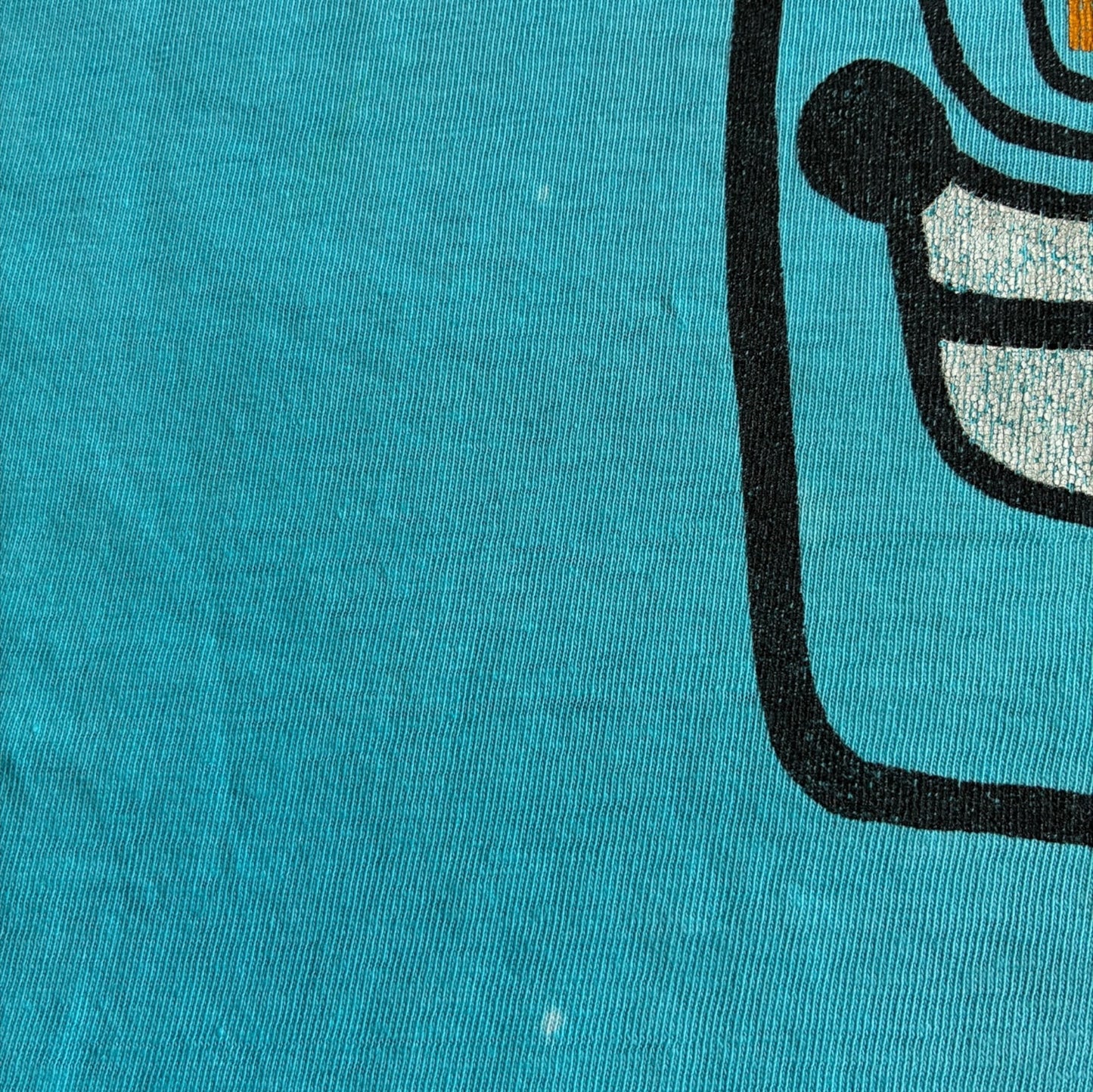 80s Spoleto Festival アートT USA製 Hanes 水色 XL a-u-2505-029