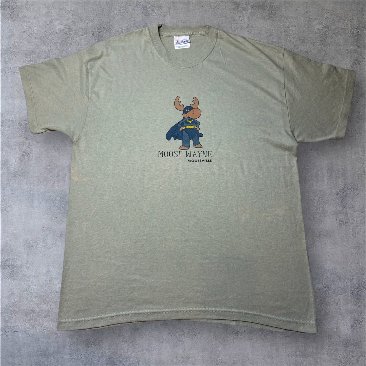 00s MOOSE WAYNE MOOSEVILLE Hanes カーキ L a-u-2505-036