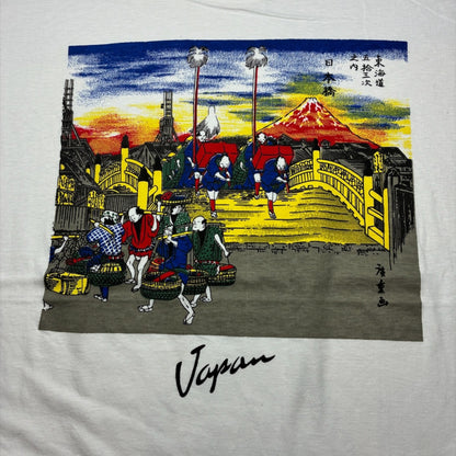 90s 浮世絵 スーベニアT 東海道中五十三次 日本橋 アートT ホワイト a-u-2505-053