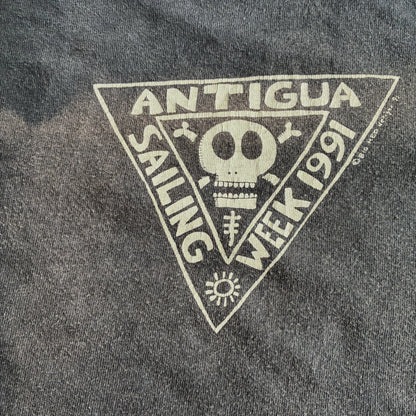 90s ビッグヘッド BIGHED ドクロ ANTIGUA ONEITA USA製 XL  ブラック 91年 a-u-2505-014