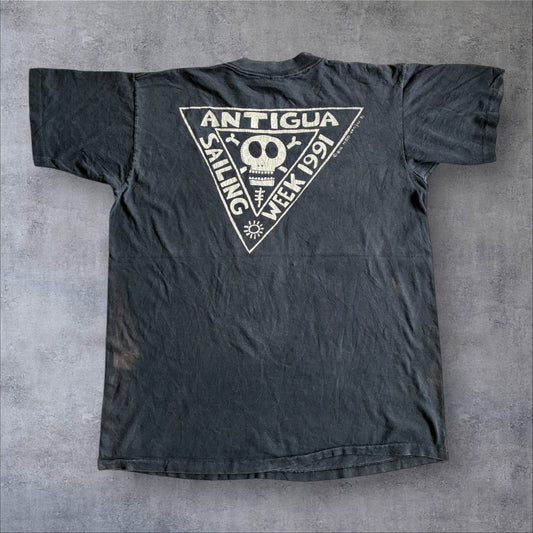 90s ビッグヘッド BIGHED ドクロ ANTIGUA ONEITA USA製 XL  ブラック 91年 a-u-2505-014