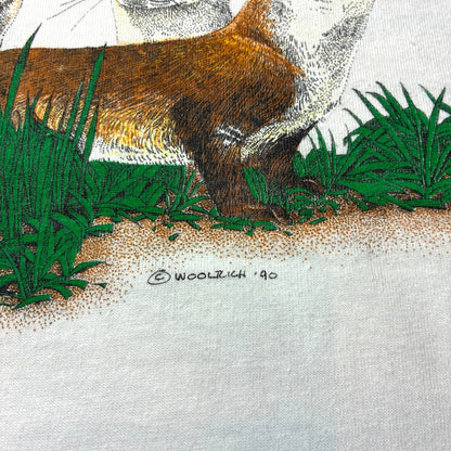 90s WOOLRICH アニマルT USA製 ホワイト XL a-u-2505-070