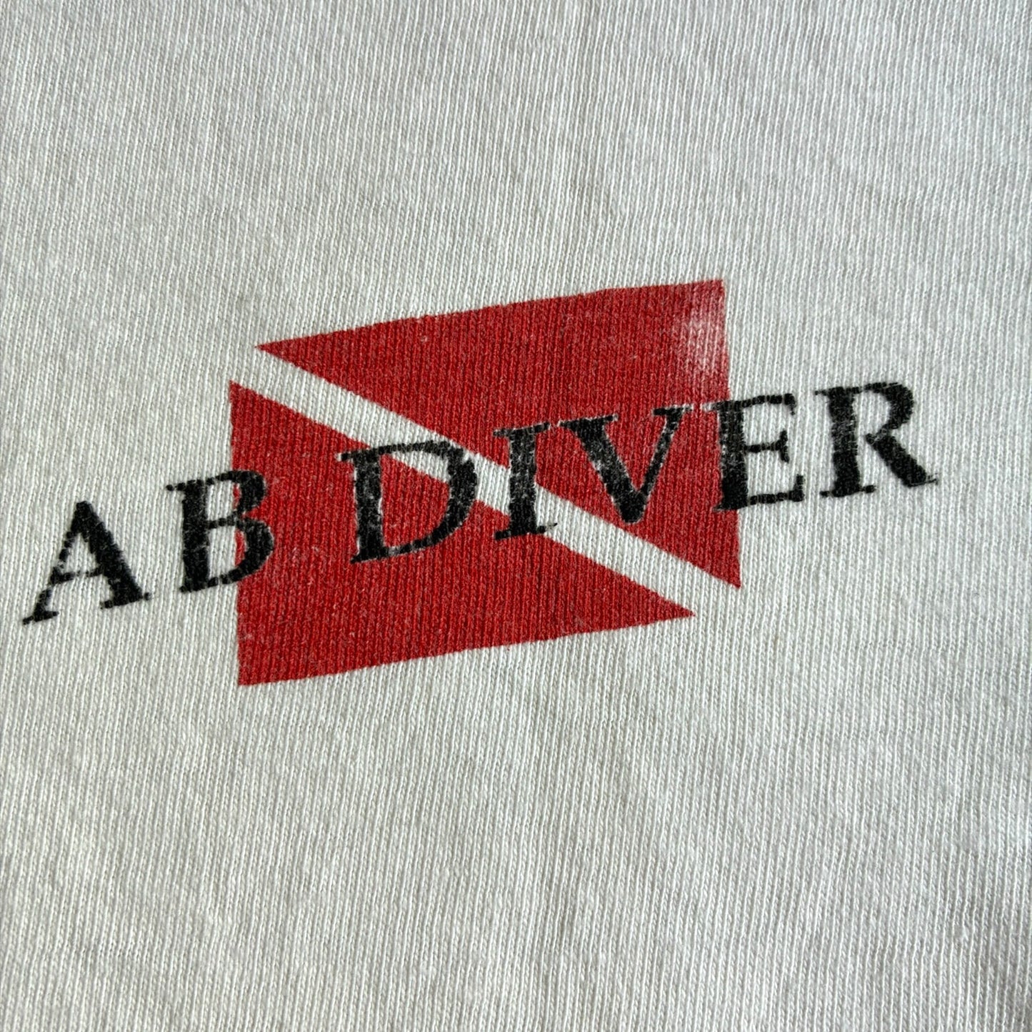 90s AB DIVER サンタカタリナ島 アワビ漁 アートT USA製 Hanes ホワイト XL a-u-2505-020