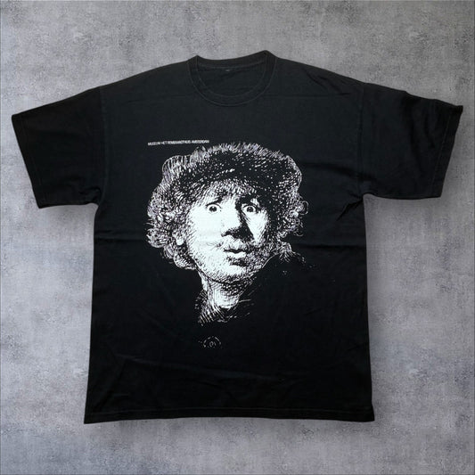 レンブラント 自画像 アートT 偉人T MUSEUM HET REMBRANDTHUIS ブラック a-u-2505-044