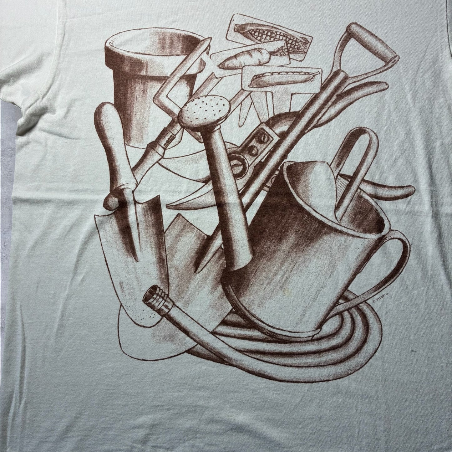 90s studio.Q 工具 アートT テネシーリバー USA製 ホワイト L a-u-2505-069