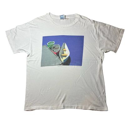 90s LEBERTY GRAPHICS Anne Kilham "maine" Hanes USA製 ホワイト XL a-u-2505-058